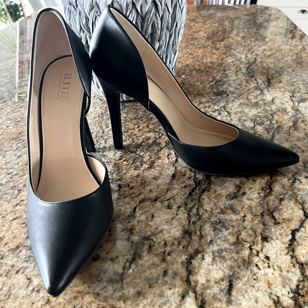 a.n.a Black Claire half d’orsay heels